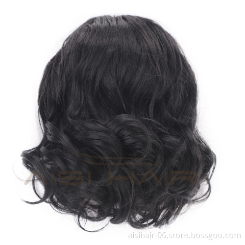 Aisi Hair Heat Resistant Fiber Synthetic Curly Wig Ponytail Drawstring Short Big Wave Pony Tail Clip In Curly Hair Bun